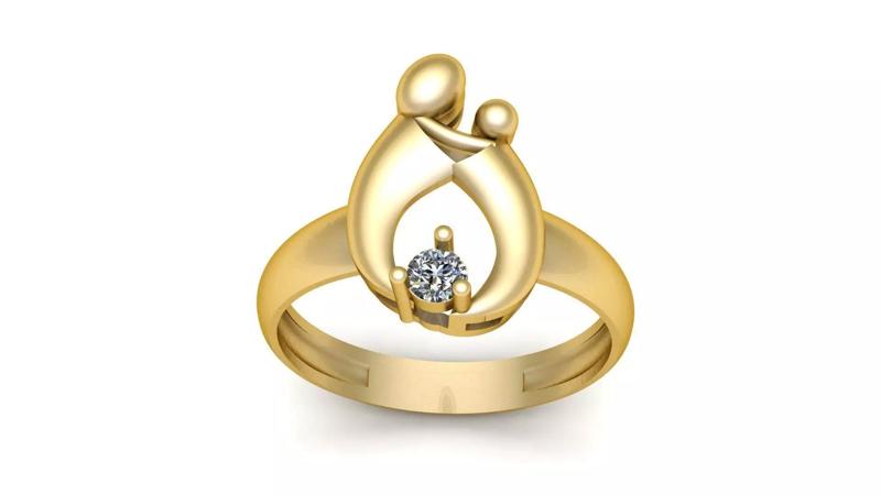 Mother Daughter Baby Child Diamond rng 3d Printable Model