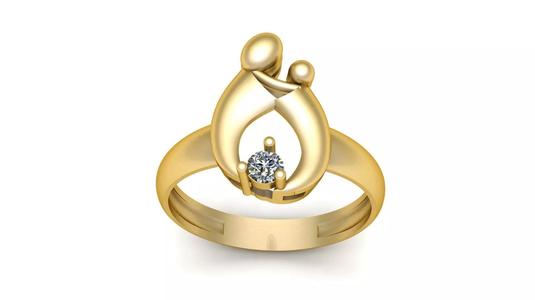 Mother Daughter Baby Child Diamond rng 3d Printable Model