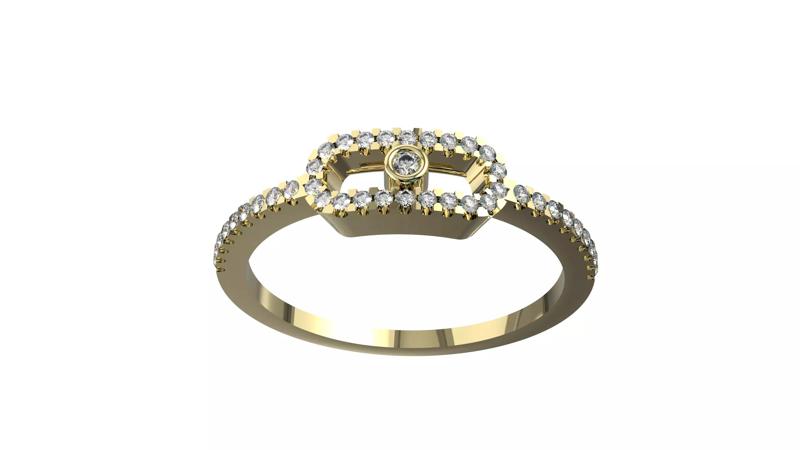 Moving Diamonds  Small Ring