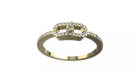 Moving Diamonds  Small Ring