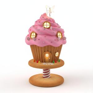 Enchanted Cupcake Fairy House Lamp - Whimsical 3D Printable Night Light & Fantasy Decor