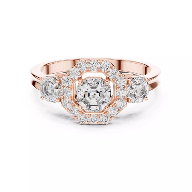 Octagon Shape Diamond Engagement Wedding Ring 3DM STL Video