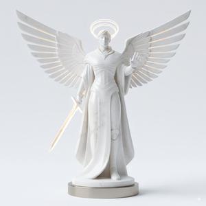 Contemporary Celestial Guardian Statue - Modern Winged Figure 3D Print STL for Elegant Home Decor