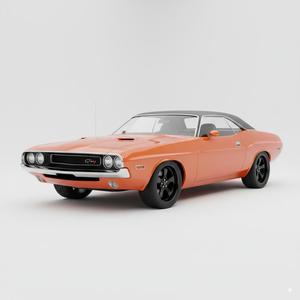 1970 Challenger Classic American Muscle Car 3D Print Model - Vintage Coupe Vehicle Replica