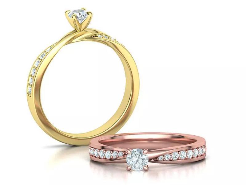 Mobius Engagement Diamond Ring Four Claw design 4mm Stone