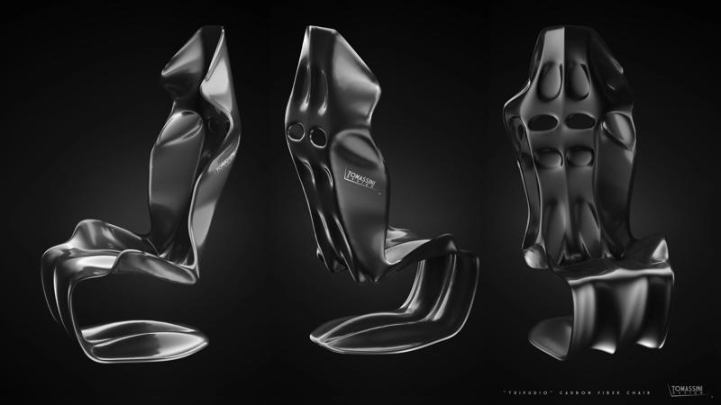 Tripudio Carbon Fiber Chair step file for manufacturing