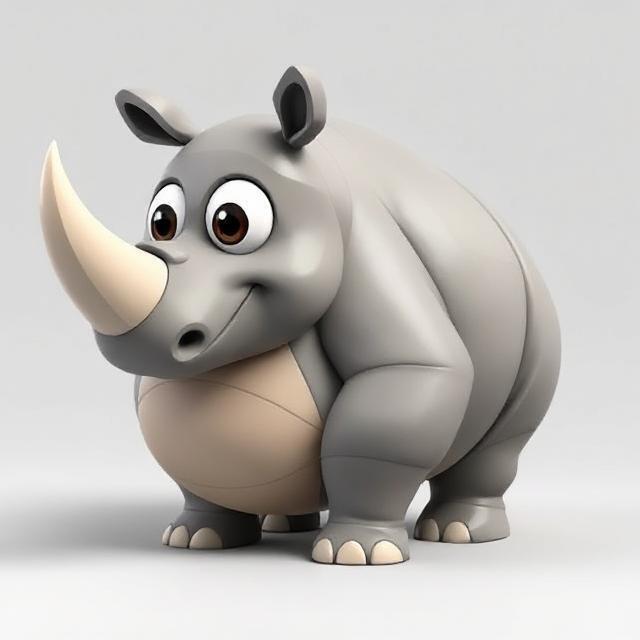 Chubby Happy Rhinoceros 🦏✨