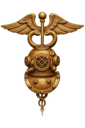 Steampunk Sculpture Caduceus Diver
