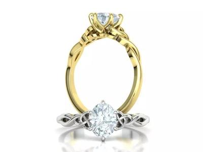 Oval 8x6 Engagement Ring Knot design Celtic Knot ring