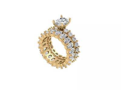 Oval Art Deco Bridal Set