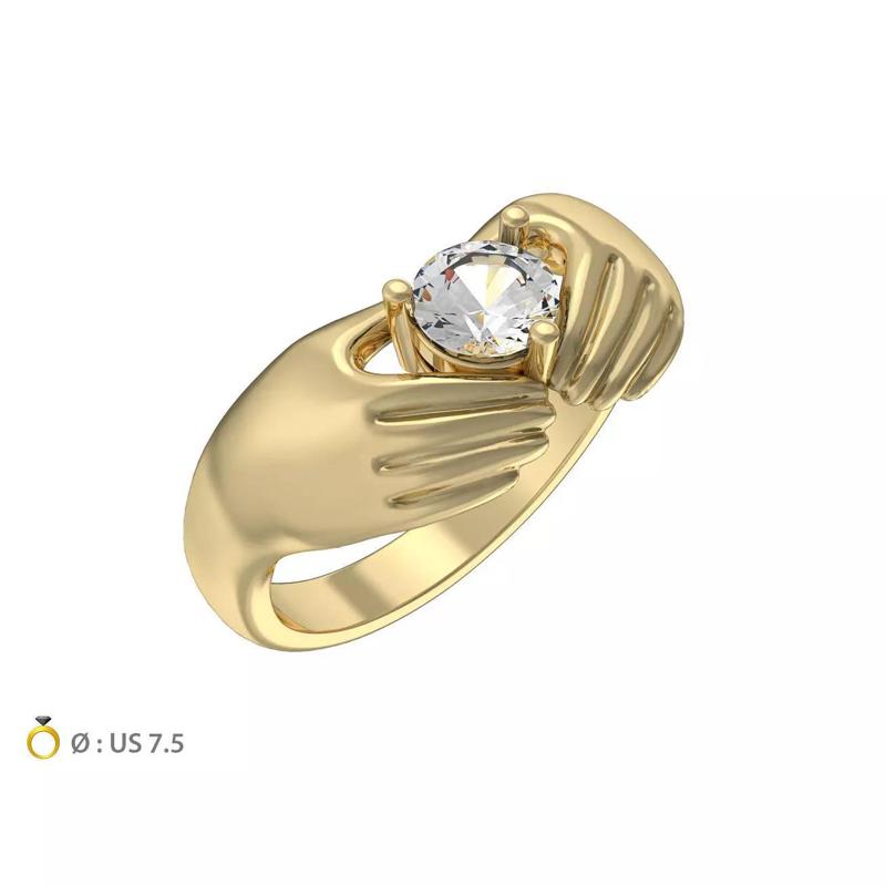 N200 Claddagh 5mm round ring