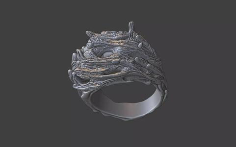 nature inspired branches silver ring