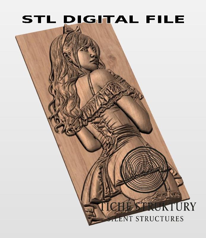 Anime Girl – Decorative Pin-Up – 3D STL Model