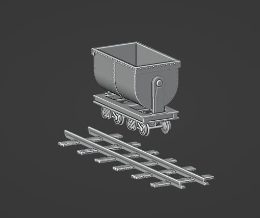 Wild West 28mm Scale Mine Cart and Track Set