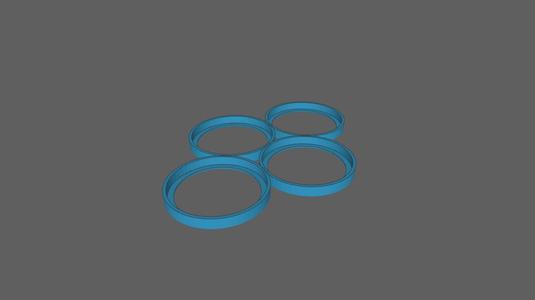 movement templates for round bases x4 from 25 to 65 mm