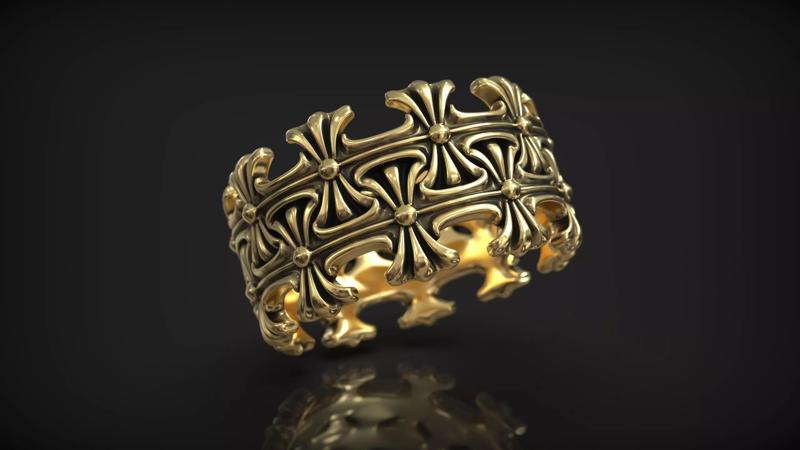 Maltese Cross Biker Style Gothic Ornament Band