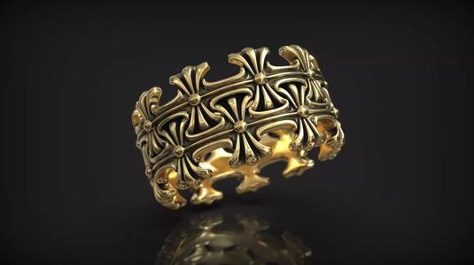 Maltese Cross Biker Style Gothic Ornament Band