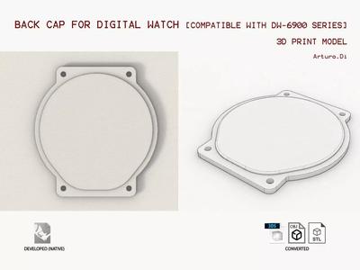 Back cap for digital quartz watch