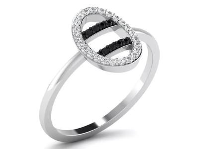Light Weight White Gold Diamond Ring  -DR-6316
