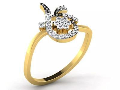 Light Weight Yellow Gold Diamond Ring  -DR-6300