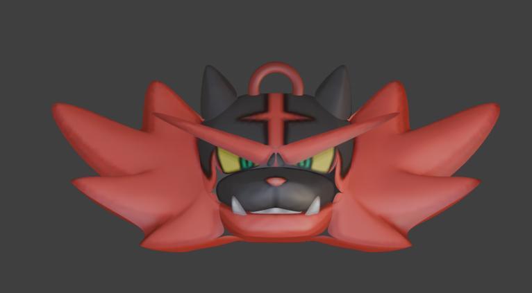 Incineroar Head Keychain - Heel Wrestler Pokemon - Pokémon - Ready to Print