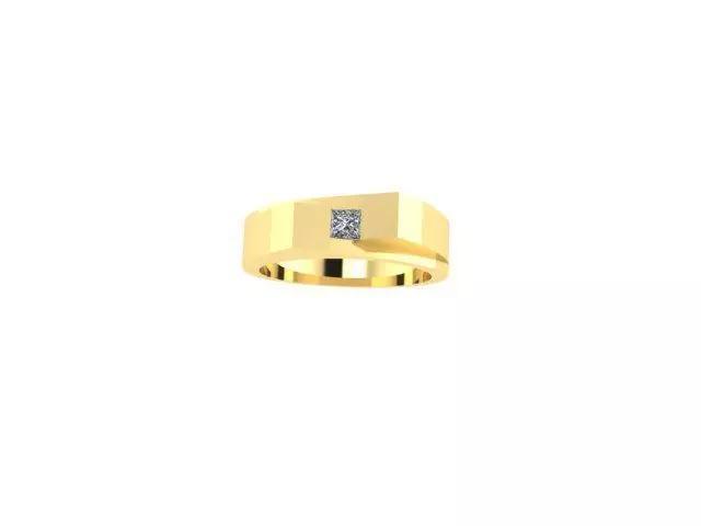 Latest Mens Gold Ring Princess Cut Diamond 3D print model