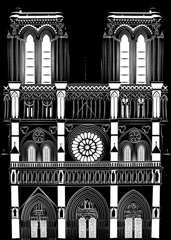 paris church front, temple, buildings, cathedral