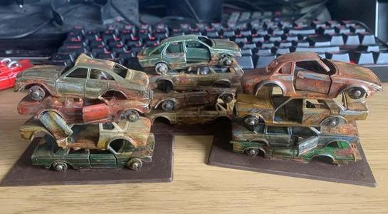 Gaslands Scrap Car Wheel Hubs - Matchbox / Hotwheels