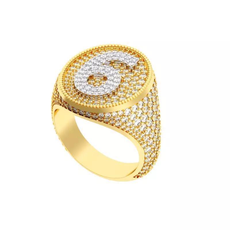 Letter 6 HIP HOP RING