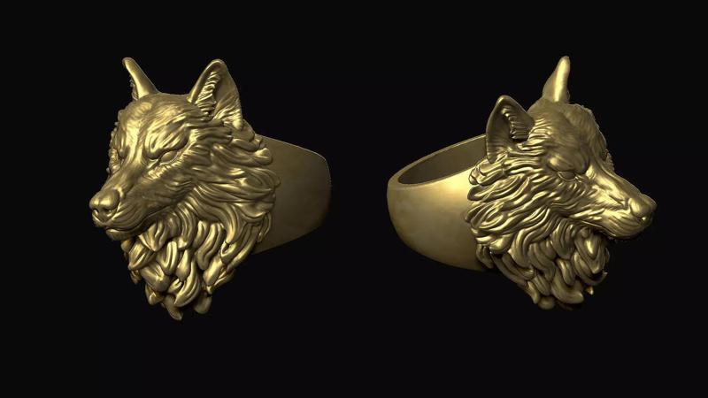 Wolf Head Ring