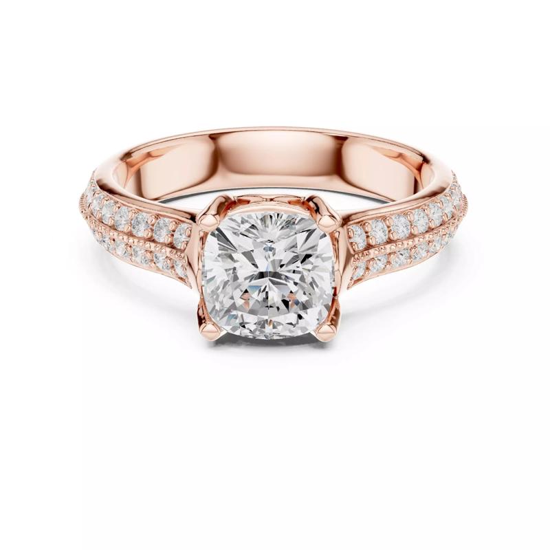 Cushion Cut Diamond Engagement Wedding Ring 3DM STL Video