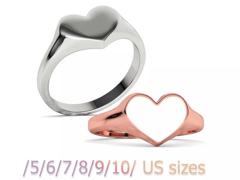 Childrens Girls Heart Signet Ring Baby ring 3dprint model