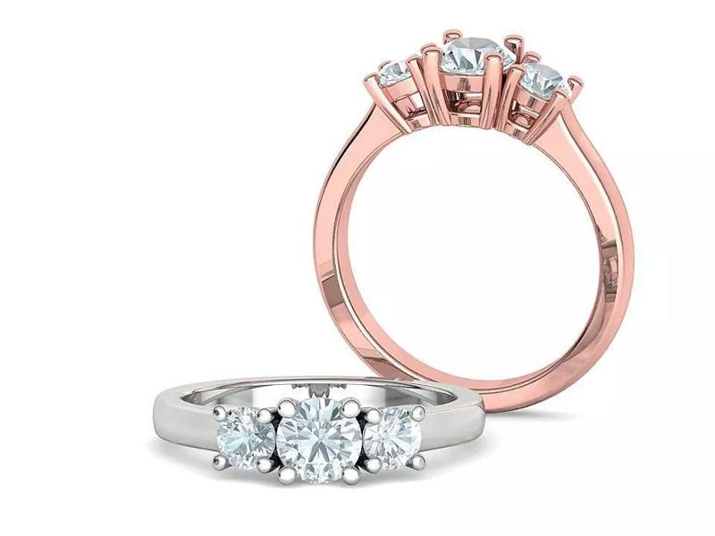 Classic 3 STONE Engagement Ring 3dmodel Promise Ring
