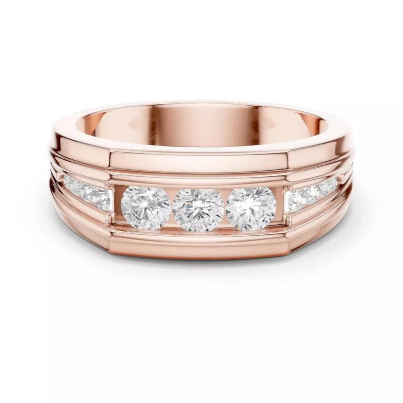 Channel Set Round Diamond Engagement Ring For Men 3DM STL Video