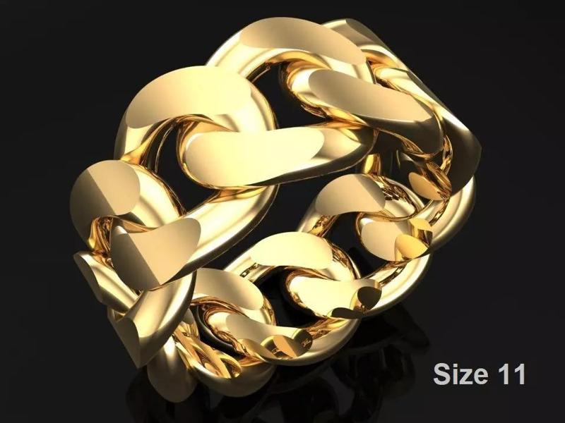 Chain ring - Miami Cuban ring - Link ring - Size 11