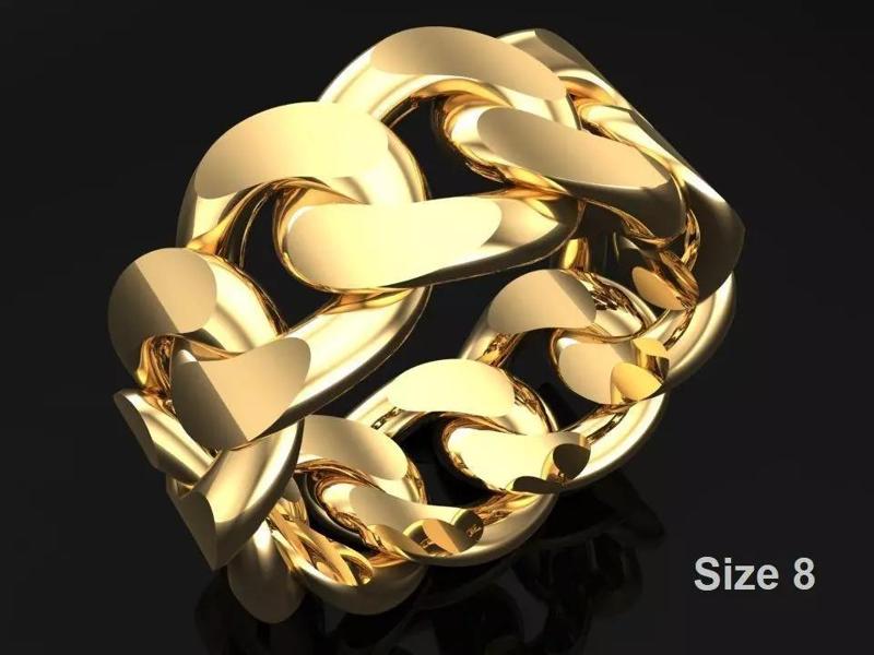 Chain ring - Miami Cuban ring - Link ring - Size 08