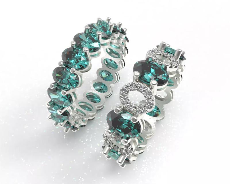 Couple Ring Set 3D Jewelry Model  STL  3DM