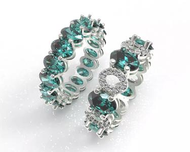 Couple Ring Set 3D Jewelry Model  STL  3DM