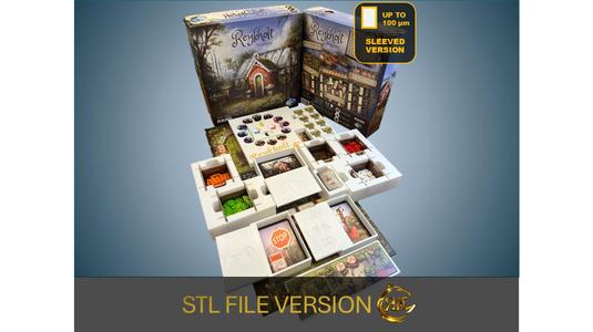 Reykholt Board Game Organizer | Insert | Premium Storage Solution - SLEEVED Version - STL file for 3D Printing