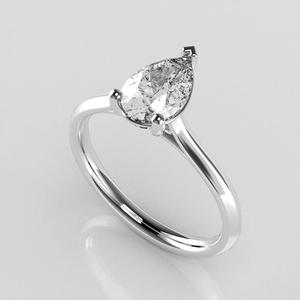 Classic Shoulder Solitaire Ring - Pear Shape - 100 ct points