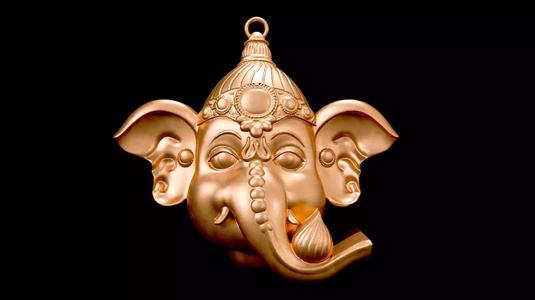 Ganesha God Head 3D Pendant Model