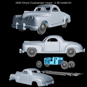 1942 Chrysl 3 passenger coupe - 1 48 model kit