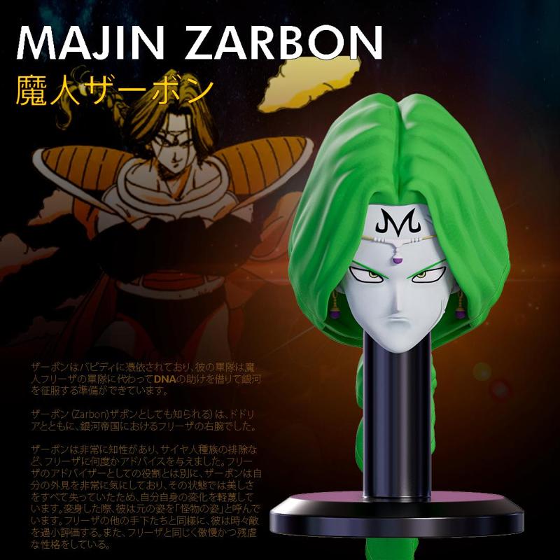 MAJIN ZARBON BASE - CUSTOM 3D PRINTABLE HEAD FOR DRAGON BALL Z ACTION FIGURES (STL FILE)
