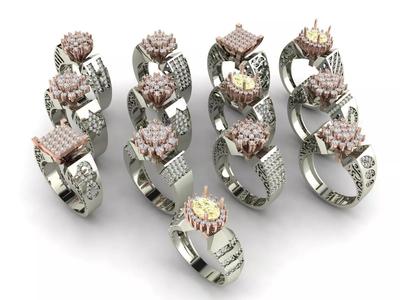 Collection of 13 two piece solitaires