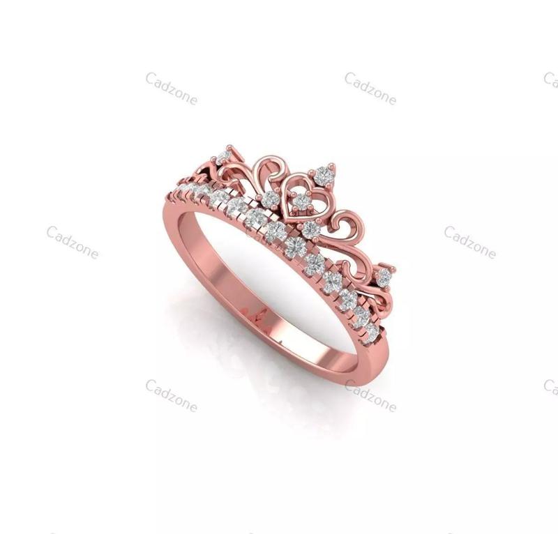 Crown Style Heart Ring