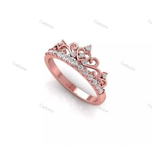 Crown Style Heart Ring