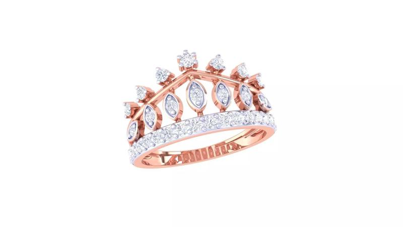 Crown High Jewelry Diamond Cocktail Ring 3dm stl obj mtl glb