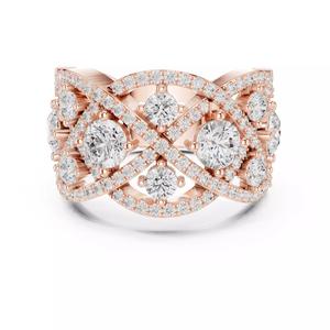 Crossover Design Round Diamond Wedding Band 3DM STL Video