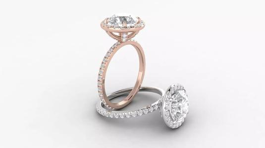 Round Halo Diamond Ring