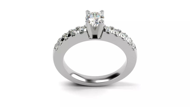 Riviera Pave Diamond Engagement Ring